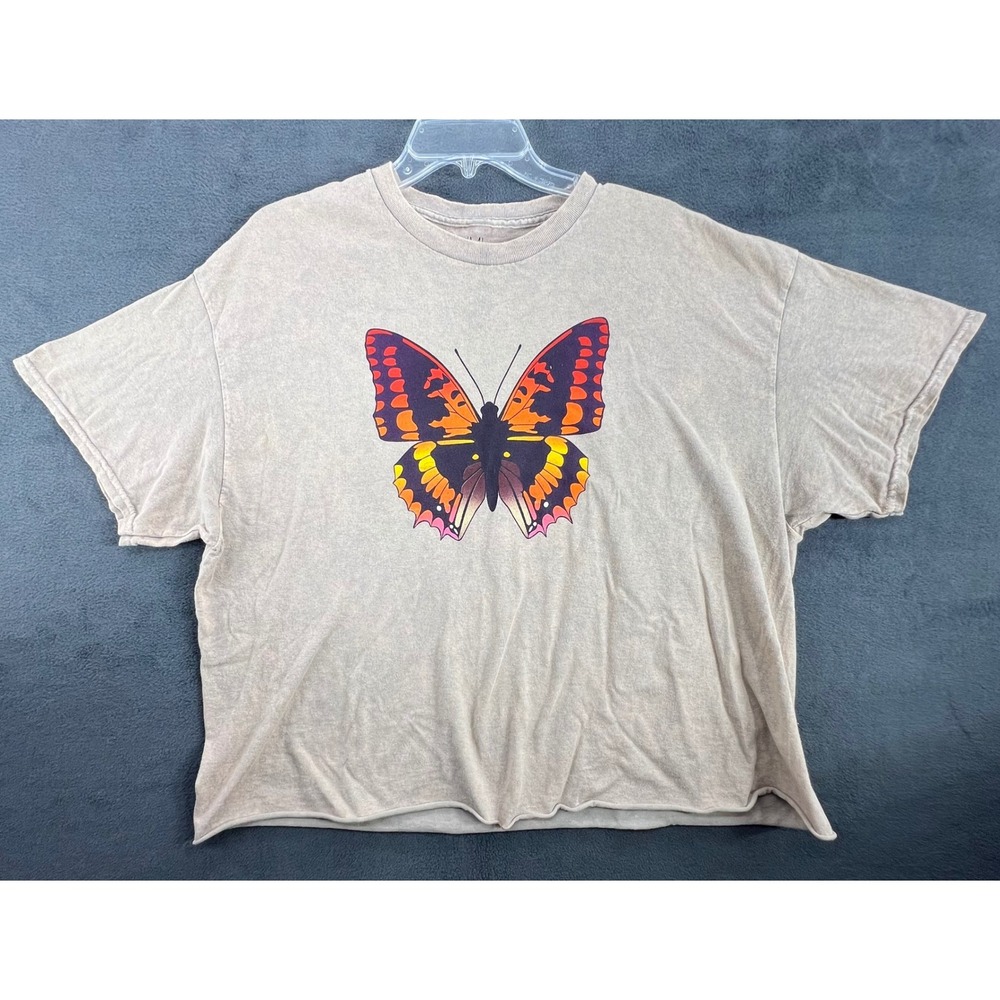Isaac Morris Butterfly Graphic T-Shirt Women's XL Short Sleeve Casual